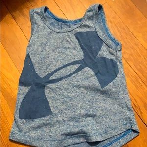 Blue with sparkles Under Armour shirt.